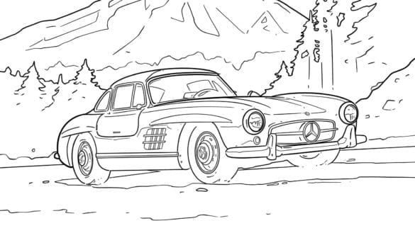 Schiță de colorat Mercedes-Benz