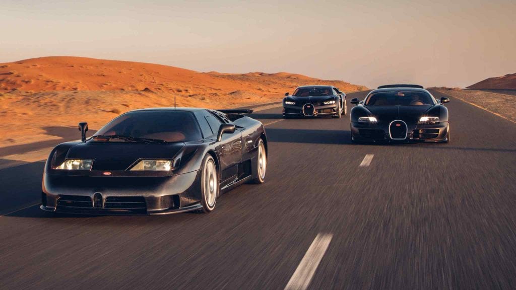 Bugatti EB 110, Veyron, Chiron în Dubai