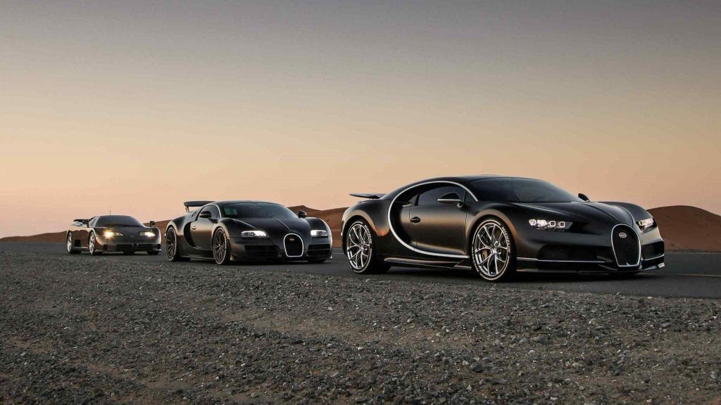 Bugatti EB 110, Veyron, Chiron în Dubai