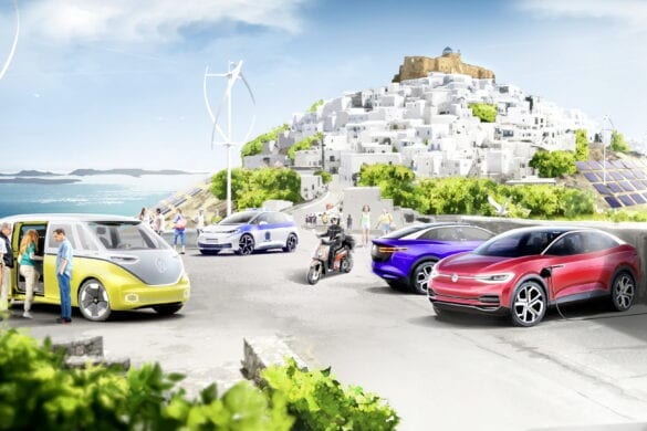 Experiment electric Volkswagen pe insula Astypalea din Grecia Experiment electric Volkswagen pe insula Astypalea din Grecia